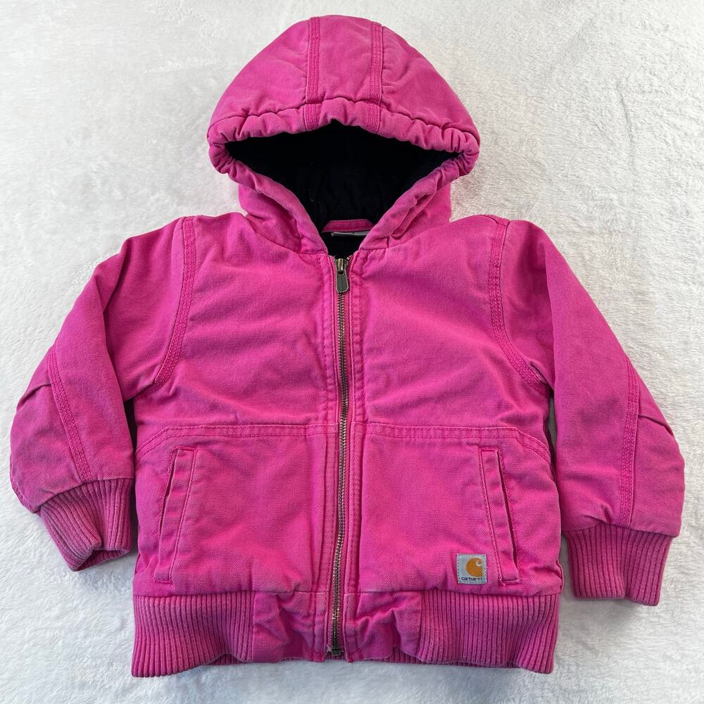 Carhartt Girl's Pink Quilted Lined Jacket Coat size 3T